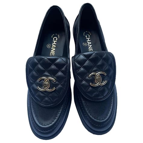 womens chanel shoes buckel black|Chanel moccasins shoes.